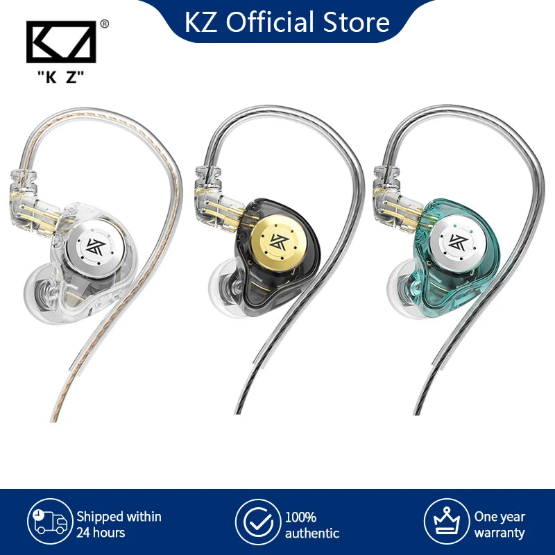 KZ EDX Pro Wired Earphones – In-Ear Monitor Headphones with Dynamic Driver & Microphone