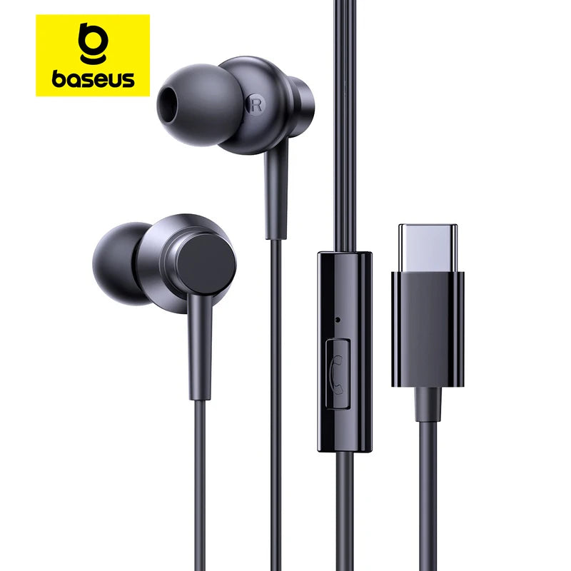Baseus Encok CZ11/HZ11 Wired Earphones – Type-C In-Ear Headphones with Microphone & Volume Control
