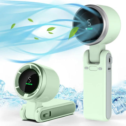 3-in-1 Rechargeable Mini Fan – 5-Speed Portable Travel Fan with 3600mAh Battery & USB Charging