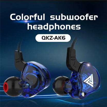 QKZ AK6 Wired Earphones – In-Ear Stereo Headphones with Dynamic Drivers & Microphone