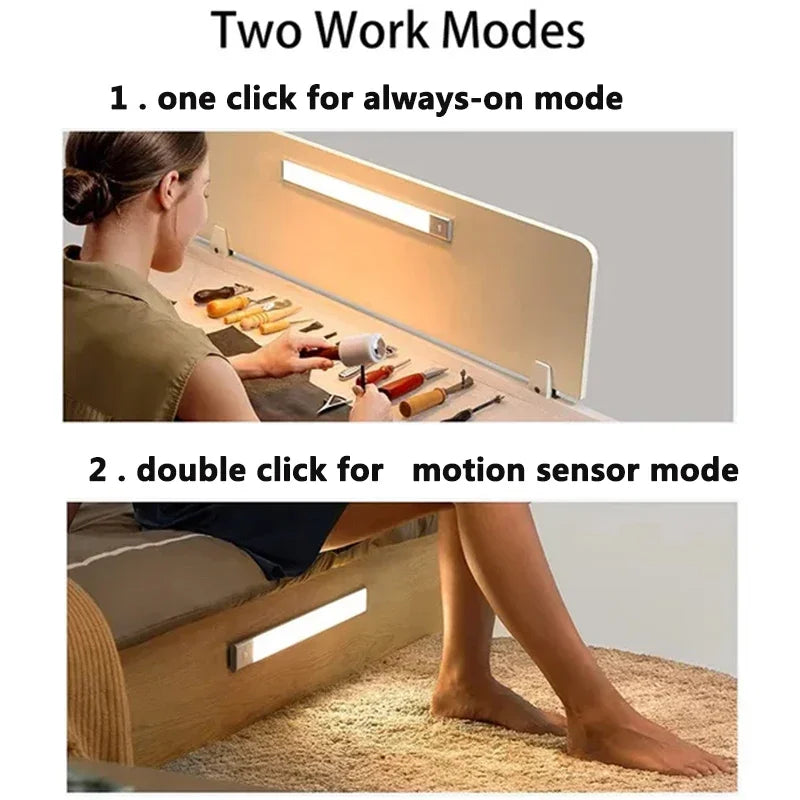 Ultra-Thin Rechargeable Motion Sensor LED Light – Wireless Cabinet & Wardrobe Lamp
