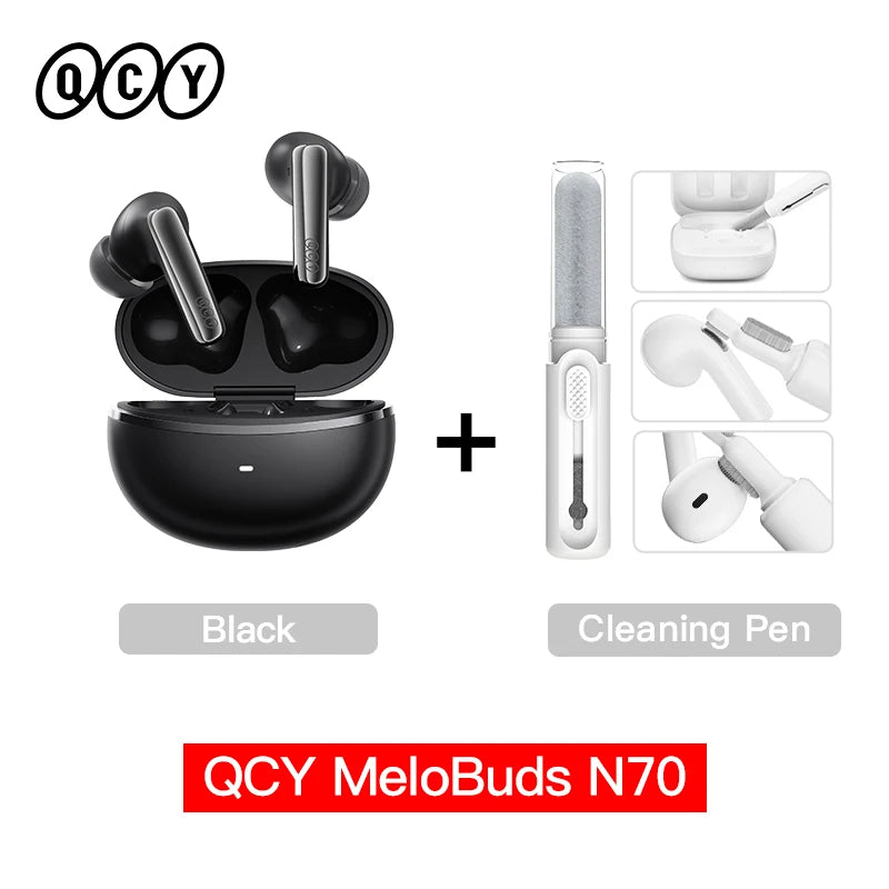 QCY MeloBuds N70 Wireless Earbuds – Adaptive ANC, Bluetooth 6.0, LDAC Hi-Res Audio & 50-Hour Battery