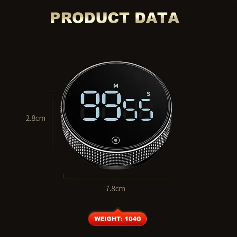 DINRGO Magnetic Kitchen Timer – Digital Rotary Countdown Timer for Cooking, Baking & Everyday Tasks