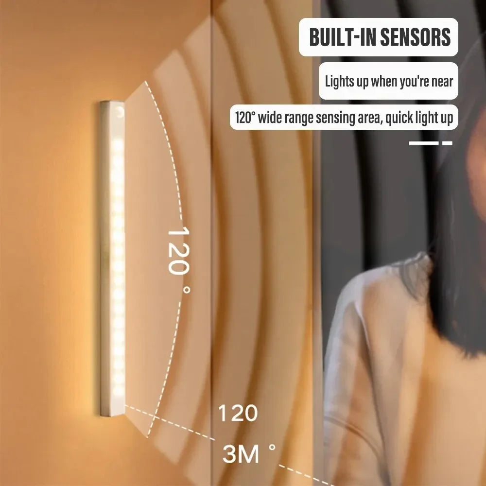 Rechargeable Motion Sensor LED Light – Type-C Cabinet, Wardrobe & Stairway Light