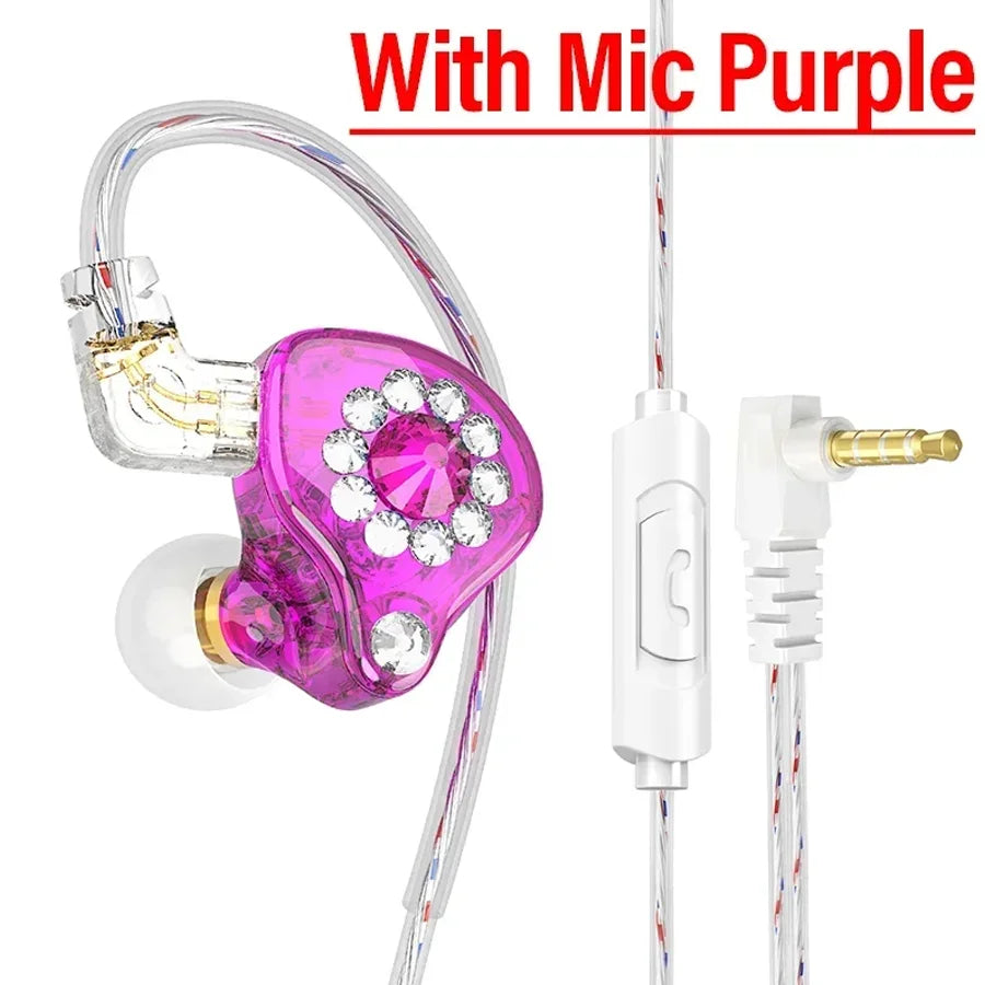 QKZ AK6 Wired Earphones – In-Ear Stereo Headphones with Dynamic Drivers & Microphone