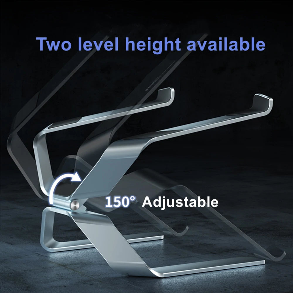 Everyday Tech Adjustable Aluminum Laptop & Tablet Stand – Foldable Portable Holder for Up to 17.3" Laptops
