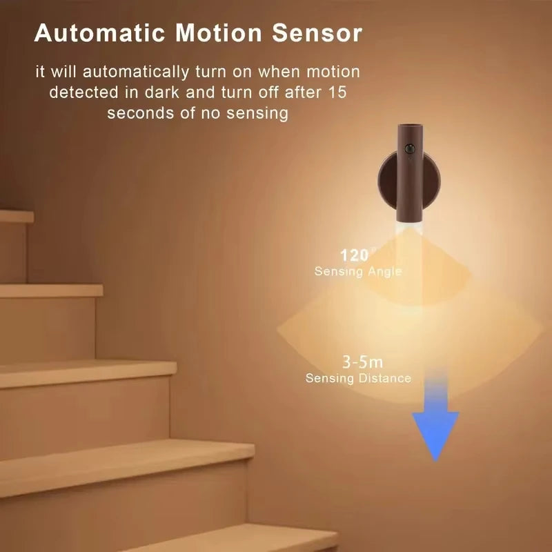 Rechargeable Magnetic Motion Sensor LED Night Light – Portable Wall Lamp for Hallway & Bedroom