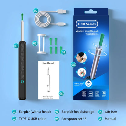 Wireless Ear Wax Cleaner with HD Camera – LED Otoscope & Ear Cleaning Tool