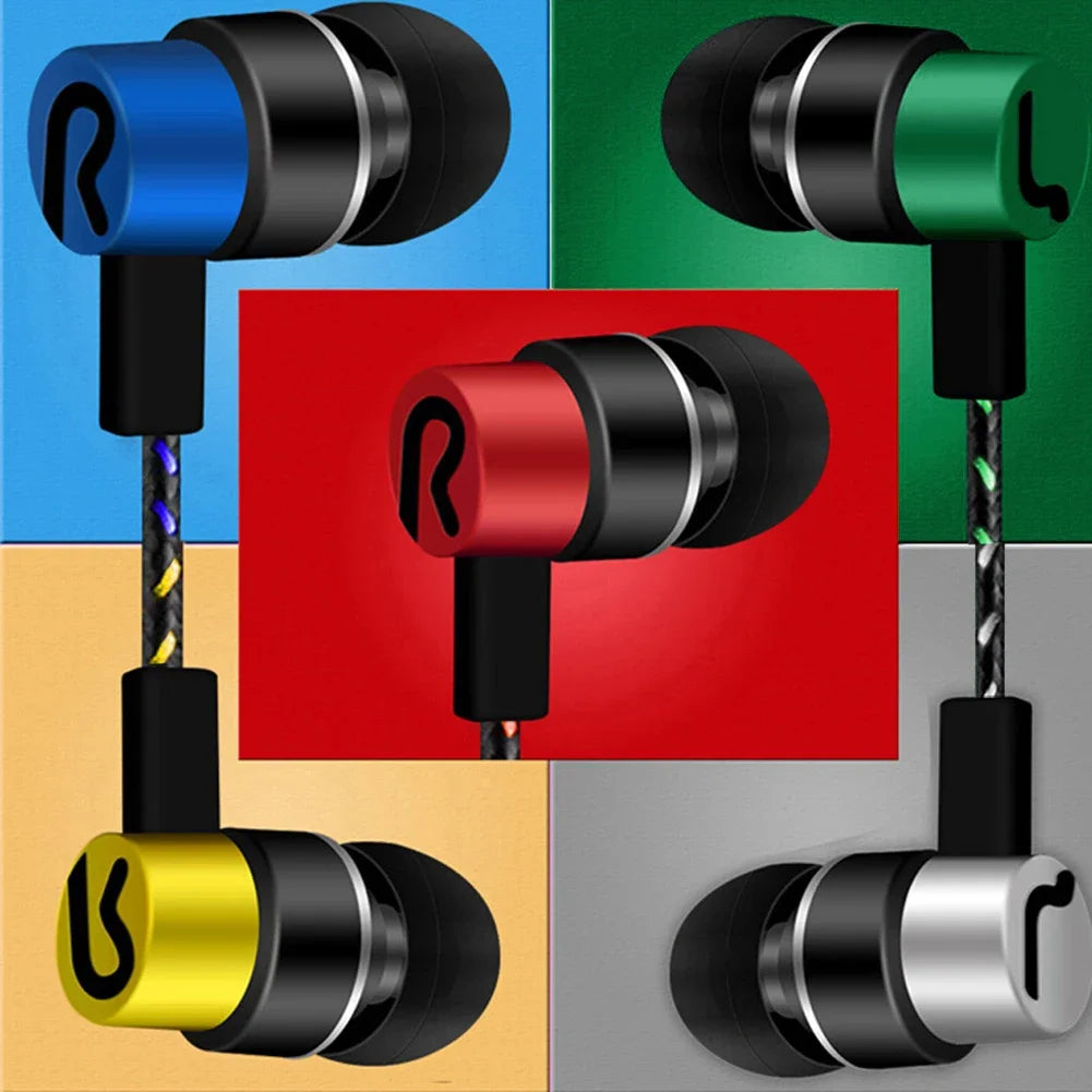 3.5mm Wired In-Ear Earbuds – Stereo Bass Headphones with Noise-Reducing Design
