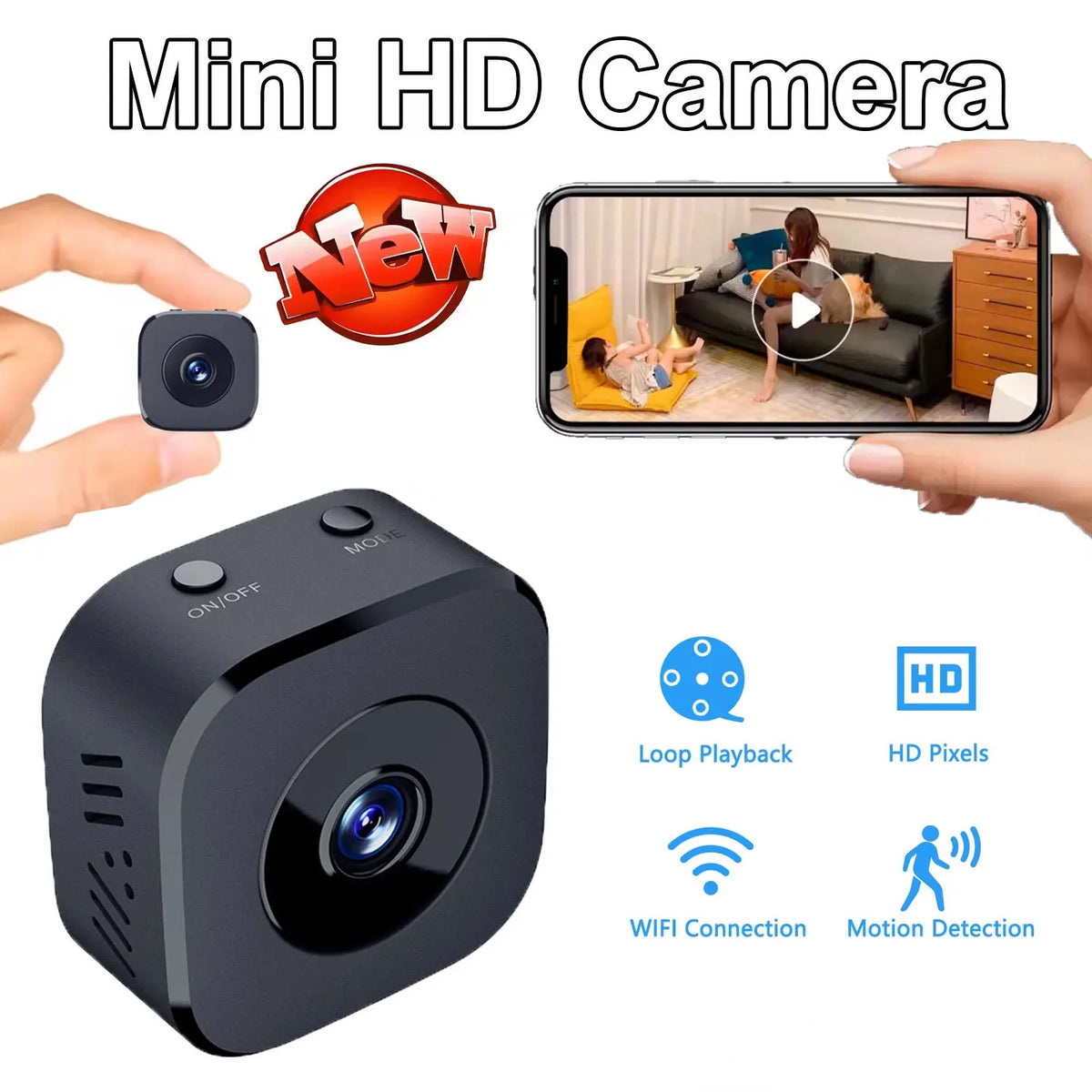 HD WiFi Security Camera – Full-Color Night Vision, Motion Detection & Waterproof Design