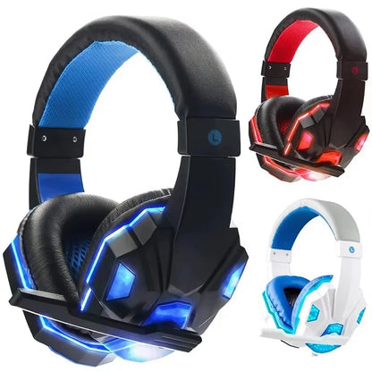 3.5mm Wired Gaming Headset – Stereo Bass Headphones with Adjustable Microphone