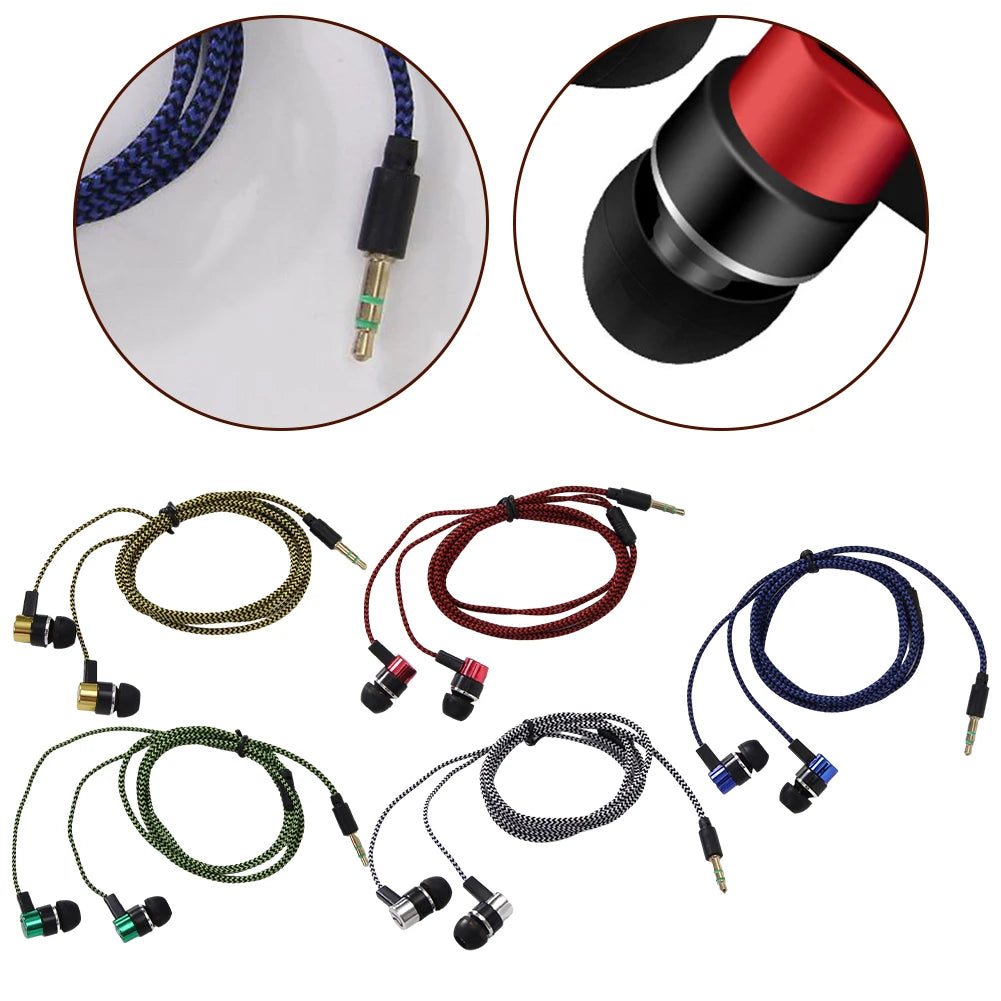 3.5mm Wired In-Ear Earbuds – Stereo Bass Earphones with Microphone & Noise Cancellation