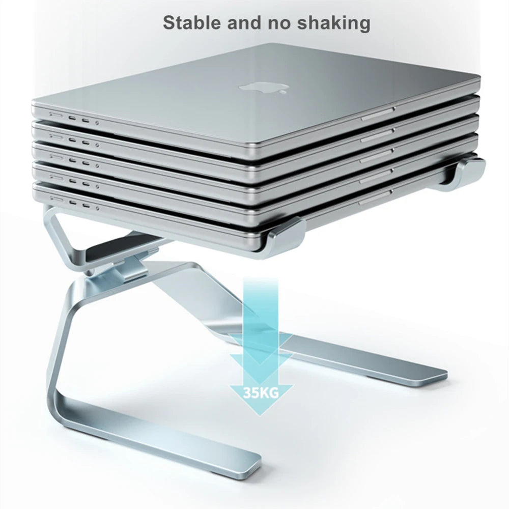 Everyday Tech Adjustable Aluminum Laptop & Tablet Stand – Foldable Portable Holder for Up to 17.3" Laptops