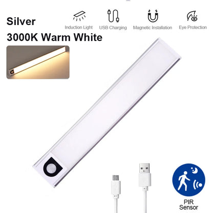 Ultra-Thin Rechargeable Motion Sensor LED Cabinet Light – 3-Color Dimmable Lamp