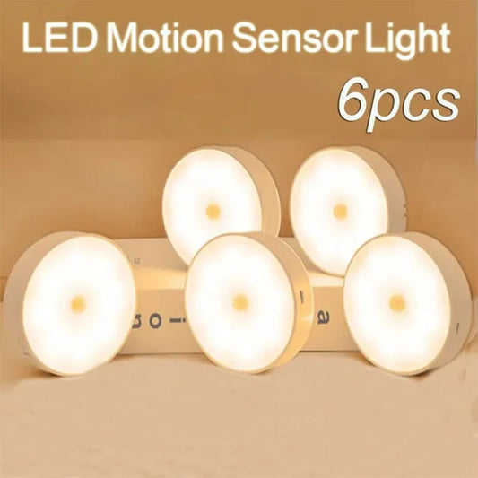 PIR Motion Sensor LED Night Light – USB Rechargeable Wireless Cabinet & Closet Lamp