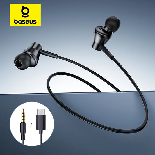Baseus Encok CZ11/HZ11 Wired Earphones – Type-C In-Ear Headphones with Microphone & Volume Control