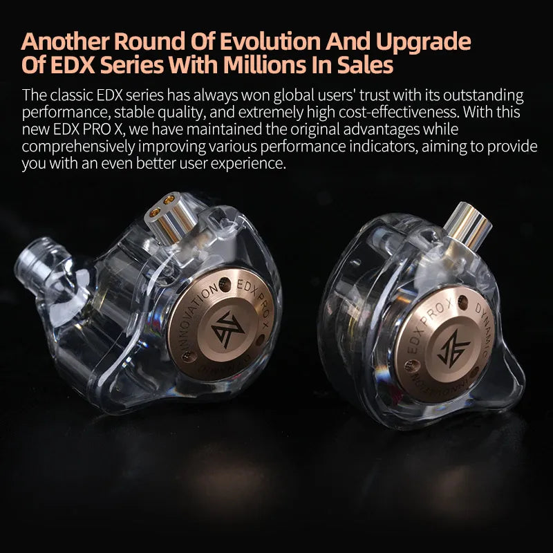 KZ EDX PRO X IEM Earphones – Wired HiFi In-Ear Monitors with 10mm Dynamic Driver & Microphone