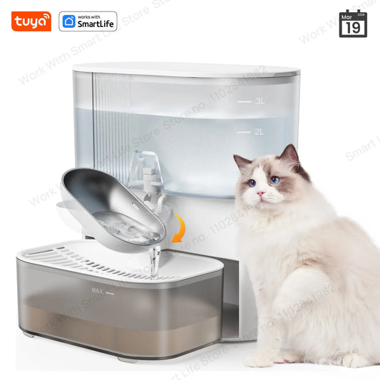3L Smart Automatic Pet Water Fountain – Timed Fresh Water Dispenser with Wastewater Separation