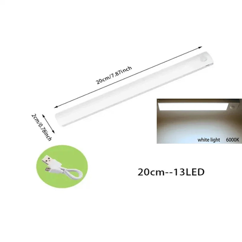 PIR Motion Sensor LED Under Cabinet Lamp – Dimmable Rechargeable Night Light