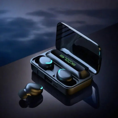 TWS Wireless Bluetooth Earbuds – Active Noise Cancelling Headphones with LED Display & Microphone