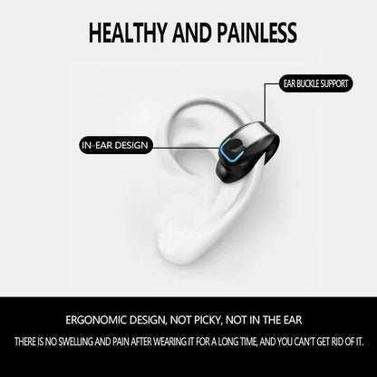 Clip-On Bone Conduction Wireless Headphones – Bluetooth TWS Sports Earphones with Microphone