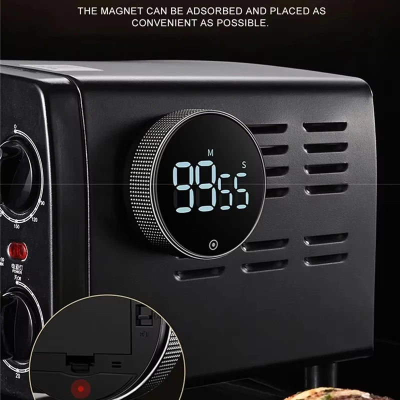 DINRGO Magnetic Kitchen Timer – Digital Rotary Countdown Timer for Cooking, Baking & Everyday Tasks