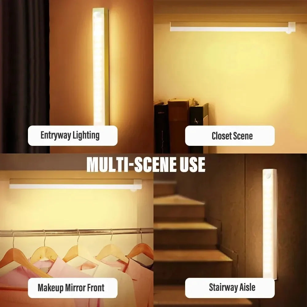 Rechargeable Motion Sensor LED Light – Type-C Cabinet, Wardrobe & Stairway Light