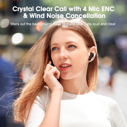 QCY T13 ANC Wireless Earbuds – Bluetooth 5.3 with 4-Mic ENC, Transparency Mode & 30-Hour Battery