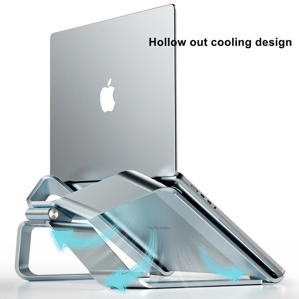 Everyday Tech Adjustable Aluminum Laptop & Tablet Stand – Foldable Portable Holder for Up to 17.3" Laptops