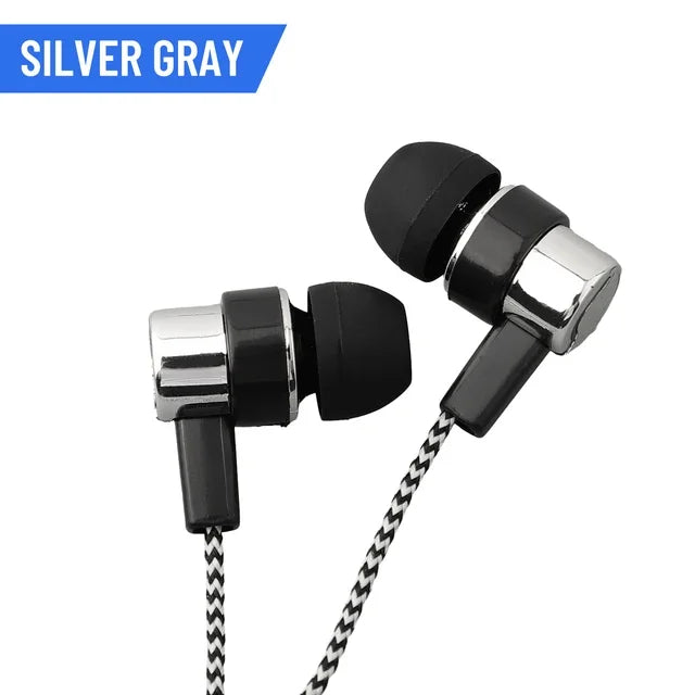 3.5mm Wired In-Ear Earbuds – Stereo Bass Headphones with Noise-Reducing Design