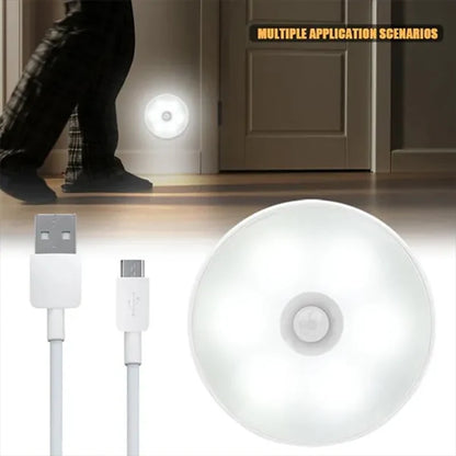 PIR Motion Sensor LED Night Light – USB Rechargeable Wireless Cabinet & Closet Lamp