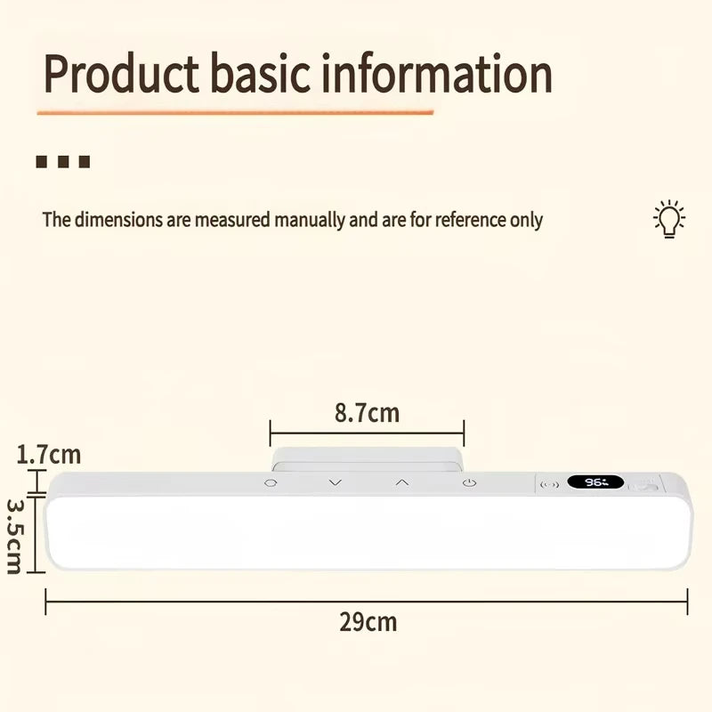 Magnetic USB Rechargeable LED Table Lamp – 5-Color Dimmable Reading & Night Light