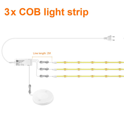 Dimmable LED Cabinet Light – COB Strip with Touch & Motion Sensor Switch