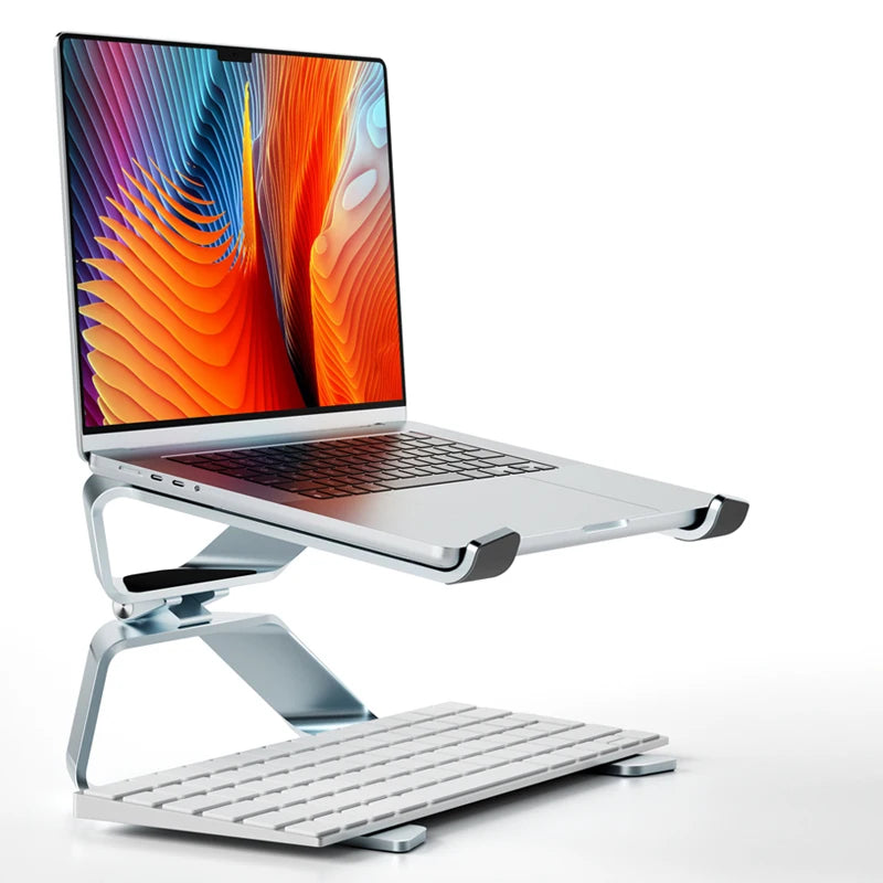 Everyday Tech Adjustable Aluminum Laptop & Tablet Stand – Foldable Portable Holder for Up to 17.3" Laptops