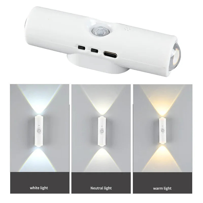 RGB Gradient Motion Sensor Night Light – Rechargeable Magnetic Wall Lamp