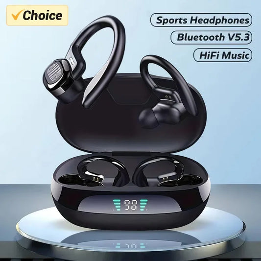 Wireless Bluetooth 5.3 Earbuds – ANC Stereo Earphones with Microphone, LED Display & IPX6 Water Resistance