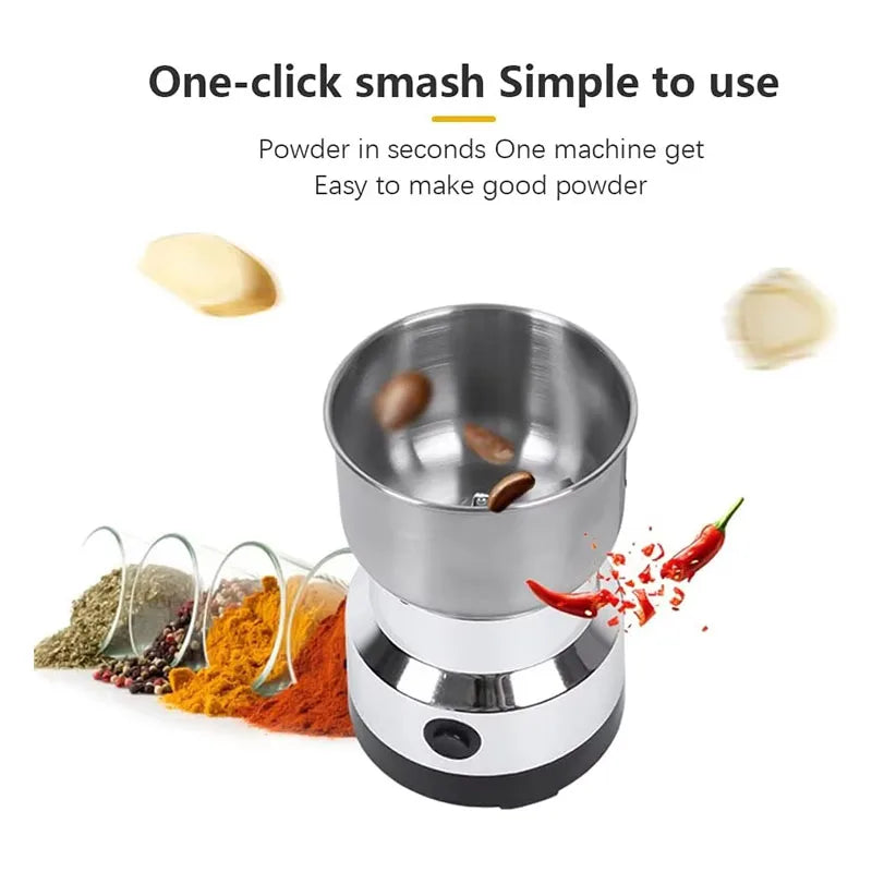 4-Blade Electric Coffee & Grain Grinder – Multifunctional Nut, Bean & Spice Grinder