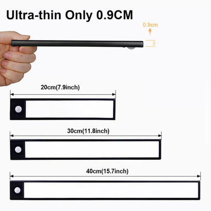 Ultra-Thin Rechargeable Motion Sensor LED Cabinet Light – 3-Color Dimmable Lamp