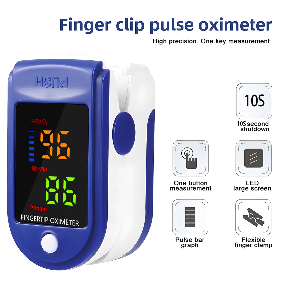 Infrared Forehead Thermometer & Fingertip Pulse Oximeter – Non-Contact Temperature & Blood Oxygen Monitor