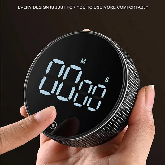 DINRGO Magnetic Kitchen Timer – Digital Rotary Countdown Timer for Cooking, Baking & Everyday Tasks