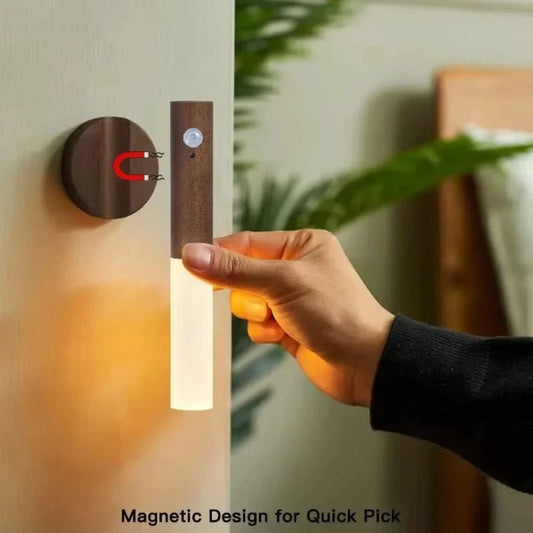 Rechargeable Magnetic Motion Sensor LED Night Light – Portable Wall Lamp for Hallway & Bedroom